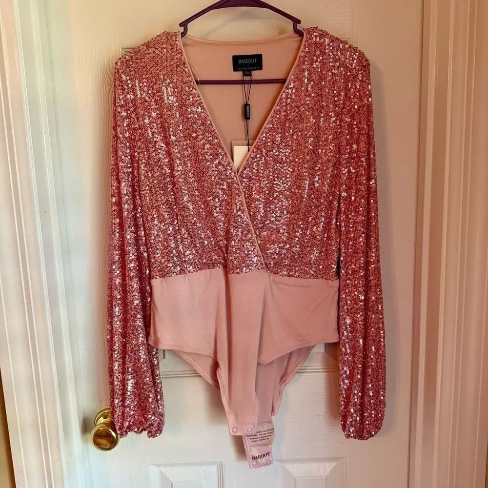Bardot Emelia Sequin Wrap Bodysuit